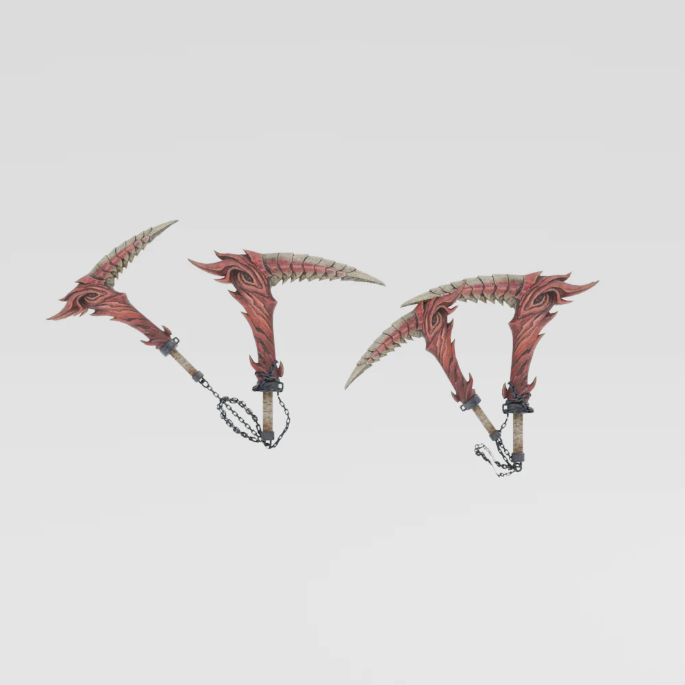 Blood-Drinker Chainblade Dual Blades - Monster Hunter World 3D Model .c4d .max .obj .3ds .fbx .stl .blend 