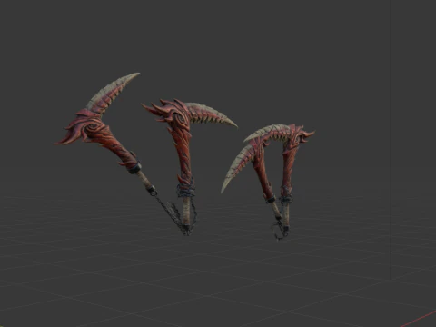 Blood-Drinker Chainblade Dual Blades - Monster Hunter World 3D Model
