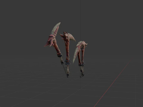 Blood-Drinker Chainblade Dual Blades - Monster Hunter World 3D Model