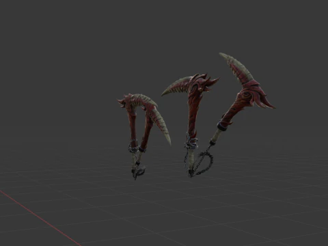 Blood-Drinker Chainblade Dual Blades - Monster Hunter World 3D Model