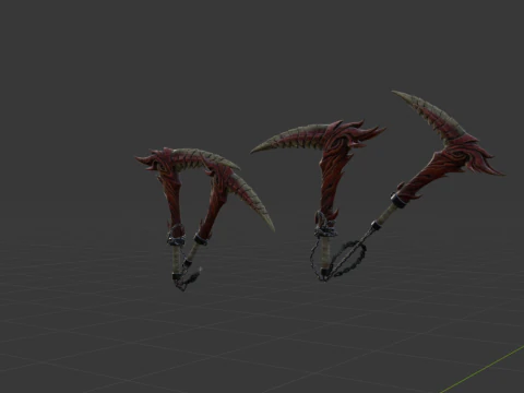 Blood-Drinker Chainblade Dual Blades - Monster Hunter World 3D Model
