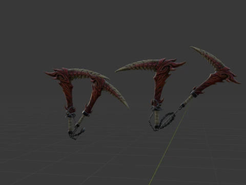 Blood-Drinker Chainblade Dual Blades - Monster Hunter World 3D Model