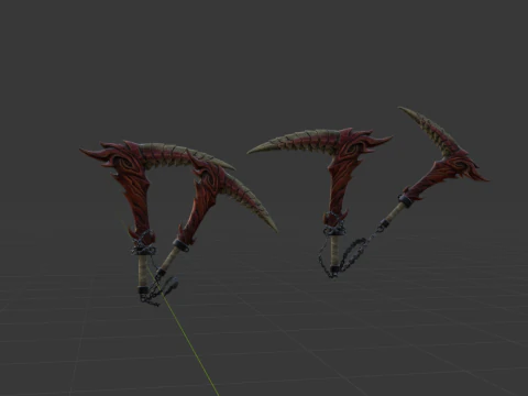 Blood-Drinker Chainblade Dual Blades - Monster Hunter World 3D Model