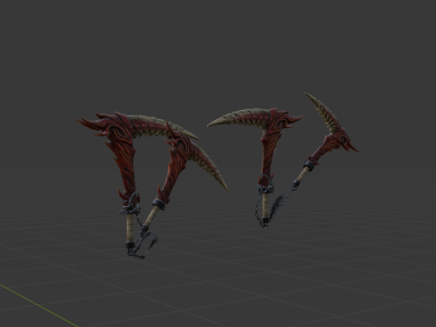 Blood-Drinker Chainblade Dual Blades - Monster Hunter World Modèle 3D