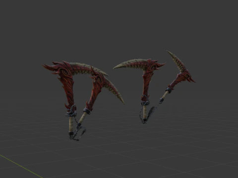 Blood-Drinker Chainblade Dual Blades - Monster Hunter World 3D Model