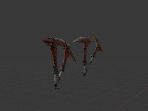 Blood-Drinker Chainblade Dual Blades - Monster Hunter World Modèle 3D