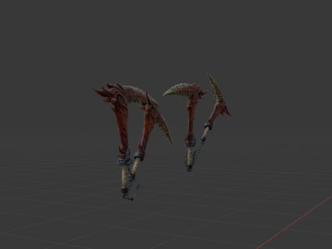 Blood-Drinker Chainblade Dual Blades - Monster Hunter World 3D Model