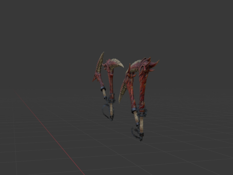 Blood-Drinker Chainblade Dual Blades - Monster Hunter World Modèle 3D