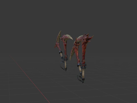 Blood-Drinker Chainblade Dual Blades - Monster Hunter World 3D Model