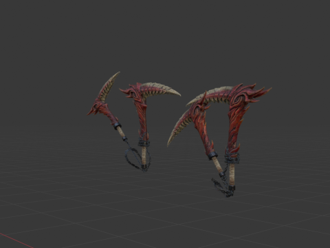Blood-Drinker Chainblade Dual Blades - Monster Hunter World Modèle 3D