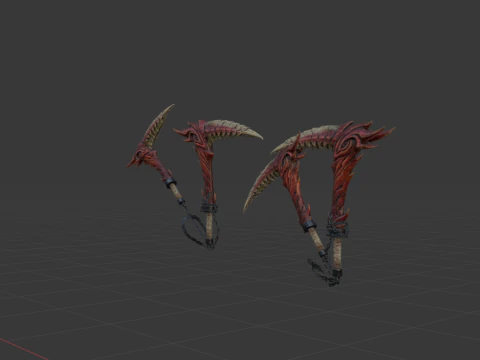 Blood-Drinker Chainblade Dual Blades - Monster Hunter World 3D Model