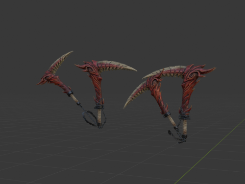 Blood-Drinker Chainblade Dual Blades - Monster Hunter World Modèle 3D