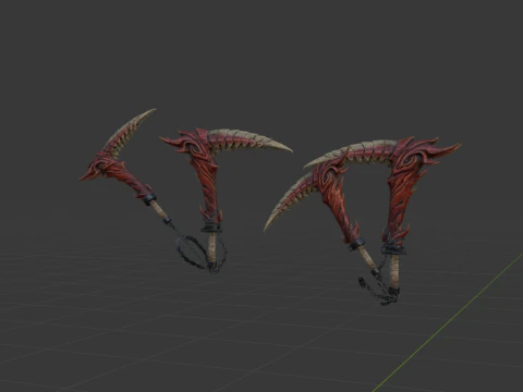 Blood-Drinker Chainblade Dual Blades - Monster Hunter World 3D Model