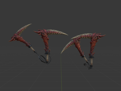 Blood-Drinker Chainblade Dual Blades - Monster Hunter World Modèle 3D