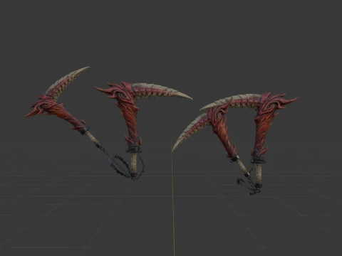 Blood-Drinker Chainblade Dual Blades - Monster Hunter World 3D Model