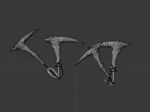 Blood-Drinker Chainblade Dual Blades - Monster Hunter World 3D Model