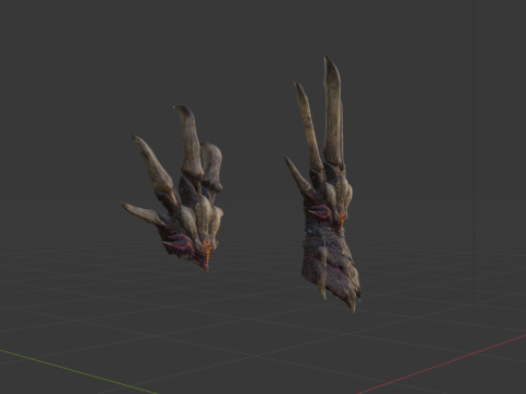 Decimation Claws Dual Blades - Monster Hunter World Model 3D