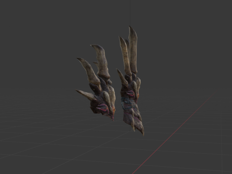 Decimation Claws Dual Blades - Monster Hunter World Model 3D