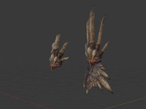 Decimation Claws Dual Blades - Monster Hunter World Model 3D