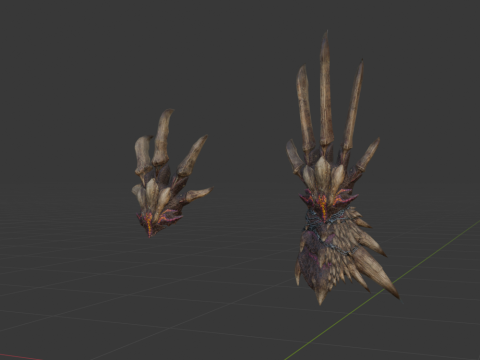 Decimation Claws Dual Blades - Monster Hunter World Model 3D