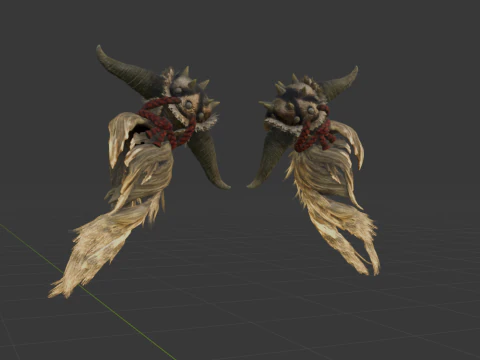 Demonlord Hellfists Dual Blades - Monster Hunter World 3D Model