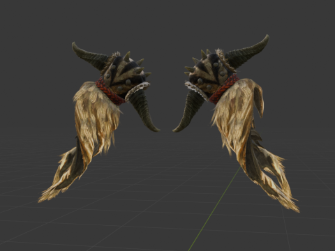 Demonlord Hellfists Dual Blades - Monster Hunter World 3D Модель