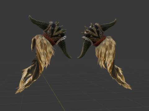Demonlord Hellfists Dual Blades - Monster Hunter World 3D Model