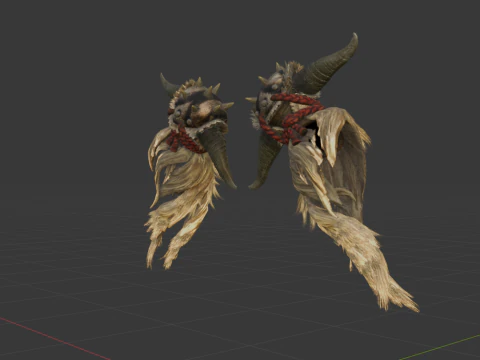Demonlord Hellfists Dual Blades - Monster Hunter World 3D Model