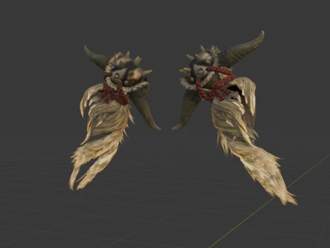 Demonlord Hellfists Dual Blades - Monster Hunter World 3D Model