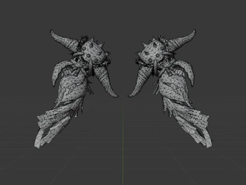Demonlord Hellfists Dual Blades - Monster Hunter World 3D Model