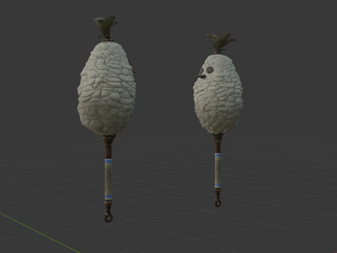 Downy Crake Brooms Dual Blades - Monster Hunter World 3D Model