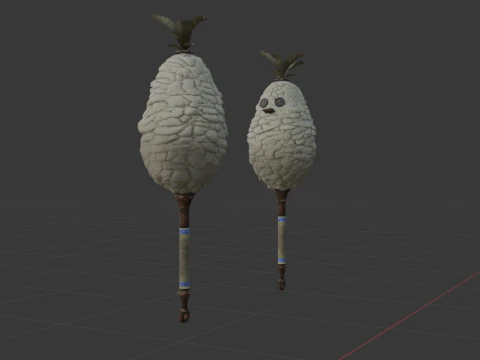 Downy Crake Brooms Dual Blades - Monster Hunter World 3D Model