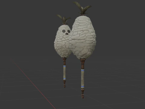 Downy Crake Brooms Dual Blades - Monster Hunter World 3D Model