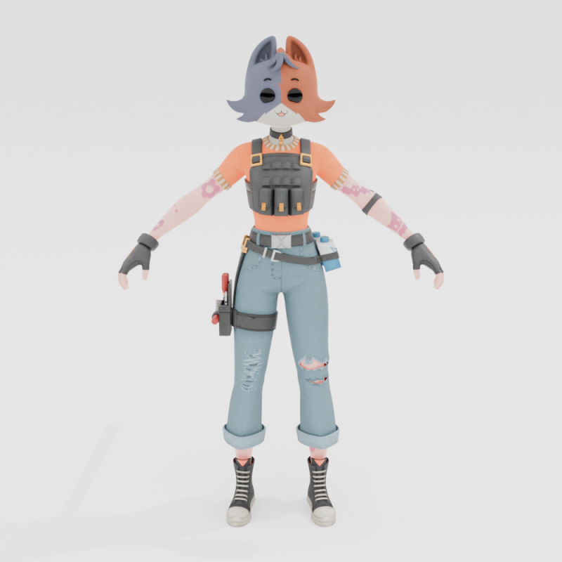 Cate Meowdy - Fortnite 3D Модель .c4d .max .obj .3ds .fbx .stl .blend