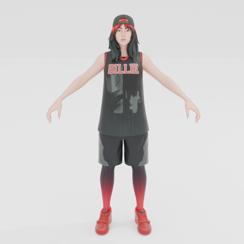 Red Roots Billie - Fortnite 3D Modell .c4d .max .obj .3ds .fbx .stl .blend
