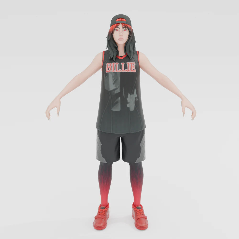 Red Roots Billie - Fortnite 3D Model .c4d .max .obj .3ds .fbx .stl .blend