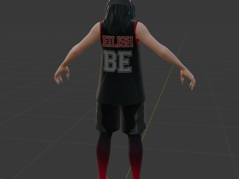 Red Roots Billie - Fortnite 3D Modell