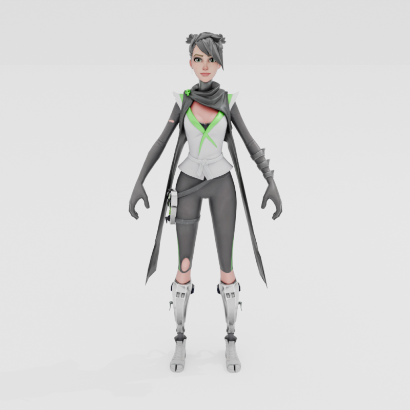 Jade Assassin Sarah - Fortnite 3D मॉडल .c4d .max .obj .3ds .fbx .stl .blend