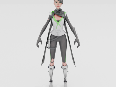 Jade Assassin Sarah - Fortnite Modelo 3D