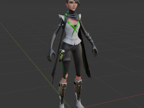 Jade Assassin Sarah - Fortnite 3D Model