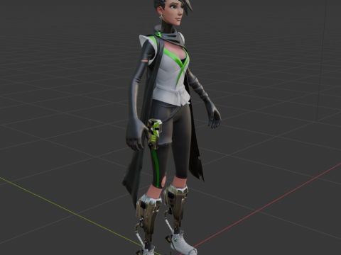 Jade Assassin Sarah - Fortnite 3D मॉडल