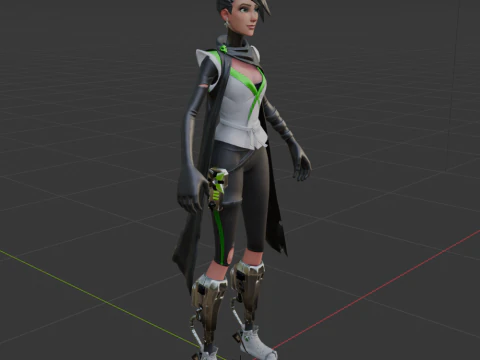 Jade Assassin Sarah - Fortnite 3D Model