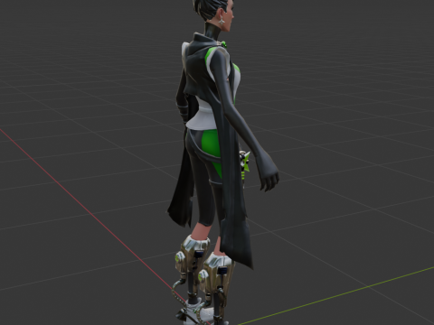 Jade Assassin Sarah - Fortnite 3D मॉडल