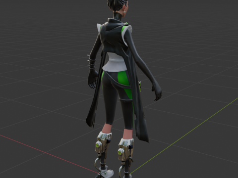 Jade Assassin Sarah - Fortnite 3D मॉडल