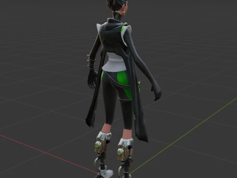 Jade Assassin Sarah - Fortnite 3D Model
