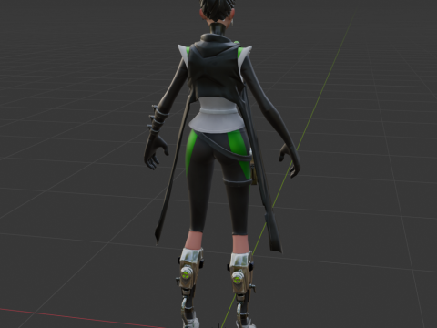 Jade Assassin Sarah - Fortnite 3D मॉडल