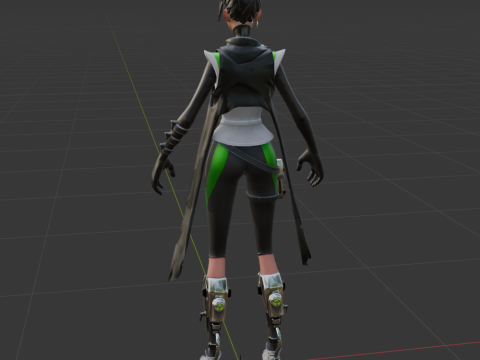 Jade Assassin Sarah - Fortnite 3D मॉडल