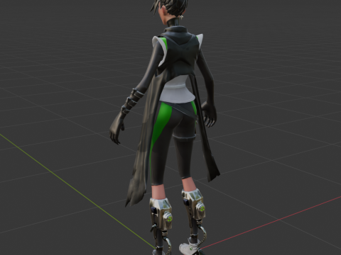 Jade Assassin Sarah - Fortnite 3D मॉडल