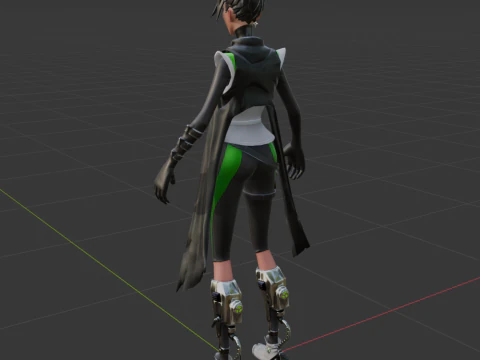 Jade Assassin Sarah - Fortnite 3D Model