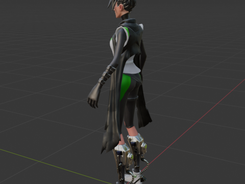 Jade Assassin Sarah - Fortnite 3D मॉडल